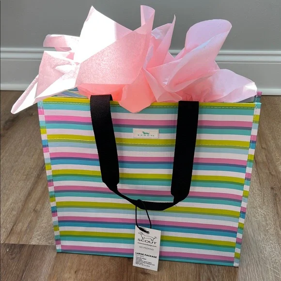 SCOUT Vibrant Striped NWT Large Package Gift Bag 13.5” W x 12” H x 6” D - Picture 16 of 16